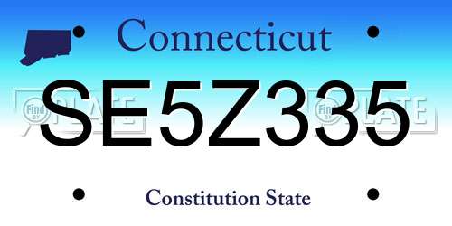 SE5Z335 Connecticut License Plate