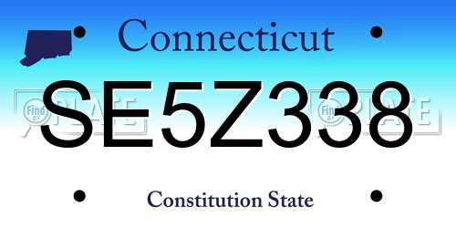 SE5Z338 Connecticut License Plate