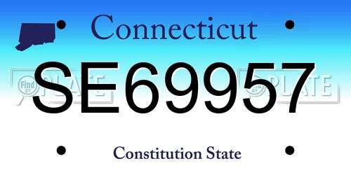 SE69957 Connecticut License Plate