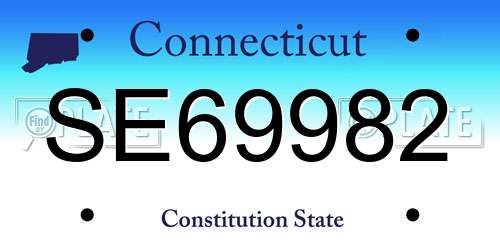 SE69982 Connecticut License Plate