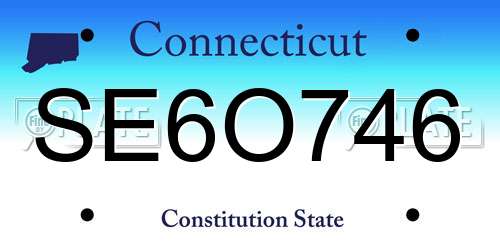 SE6O746 Connecticut License Plate