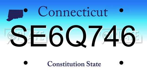 SE6Q746 Connecticut License Plate