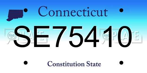 SE75410 Connecticut License Plate