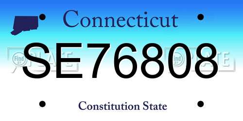 SE76808 Connecticut License Plate