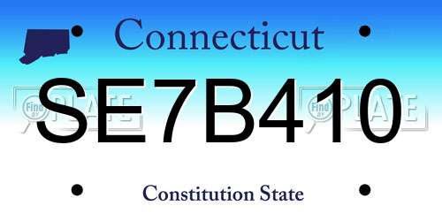 SE7B410 Connecticut License Plate