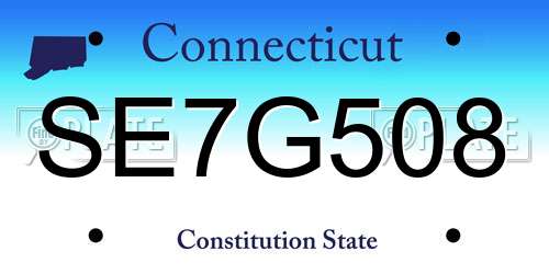 SE7G508 Connecticut License Plate