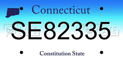 SE82335 Connecticut License Plate