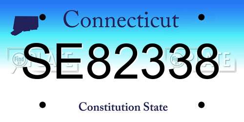 SE82338 Connecticut License Plate