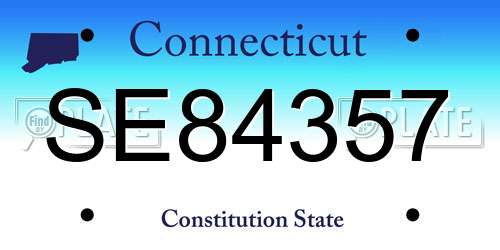 SE84357 Connecticut License Plate