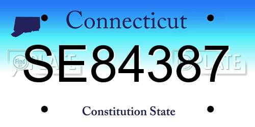SE84387 Connecticut License Plate