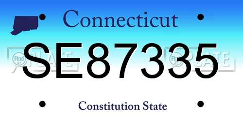 SE87335 Connecticut License Plate