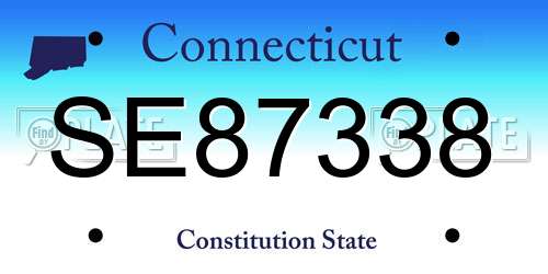 SE87338 Connecticut License Plate