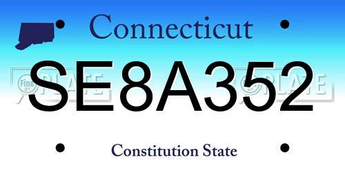 SE8A352 Connecticut License Plate
