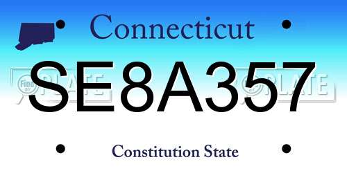 SE8A357 Connecticut License Plate