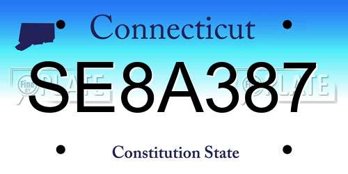 SE8A387 Connecticut License Plate