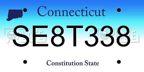 SE8T338 Connecticut License Plate