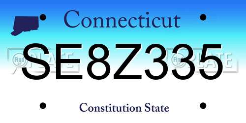 SE8Z335 Connecticut License Plate