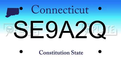 SE9A2Q Connecticut License Plate