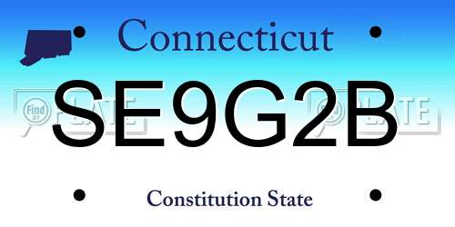 SE9G2B Connecticut License Plate
