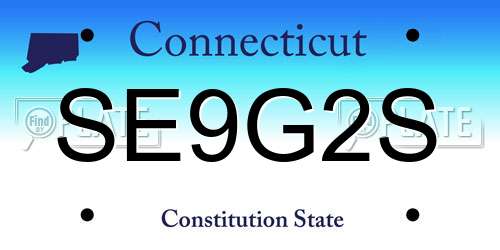 SE9G2S Connecticut License Plate