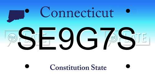 SE9G7S Connecticut License Plate