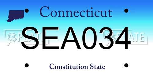 SEA034 Connecticut License Plate