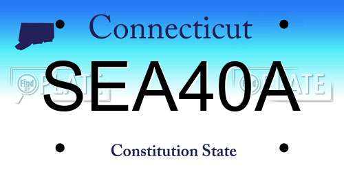 SEA40A Connecticut License Plate