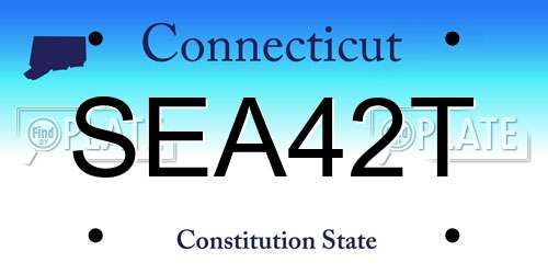 SEA42T Connecticut License Plate