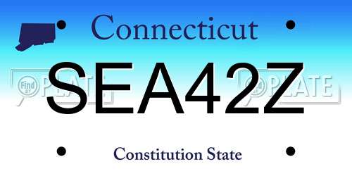 SEA42Z Connecticut License Plate