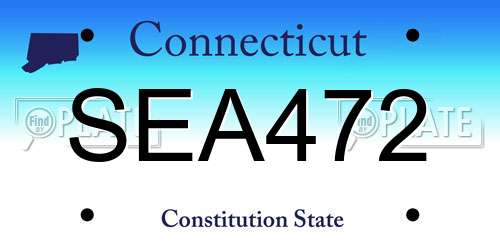 SEA472 Connecticut License Plate