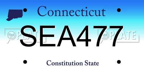 SEA477 Connecticut License Plate