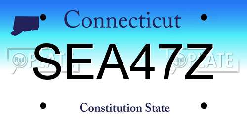 SEA47Z Connecticut License Plate