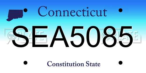 SEA5085 Connecticut License Plate