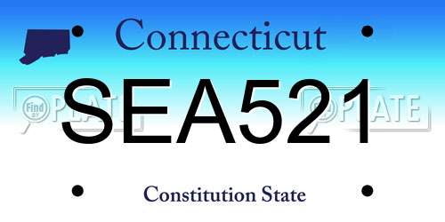 SEA521 Connecticut License Plate