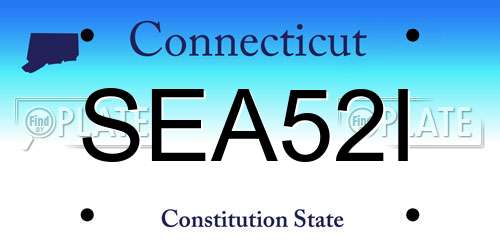 SEA52I Connecticut License Plate