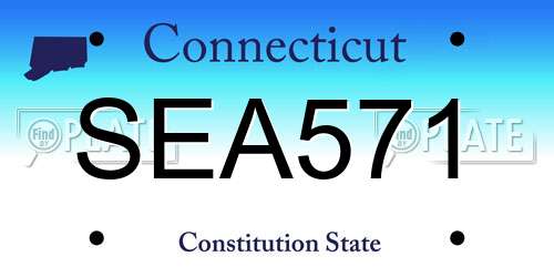 SEA571 Connecticut License Plate