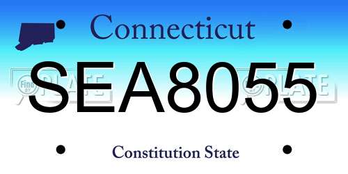 SEA8055 Connecticut License Plate