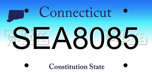 SEA8085 Connecticut License Plate