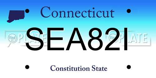 SEA82I Connecticut License Plate