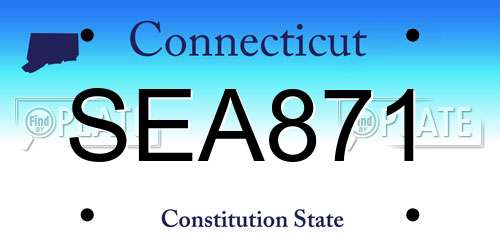 SEA871 Connecticut License Plate