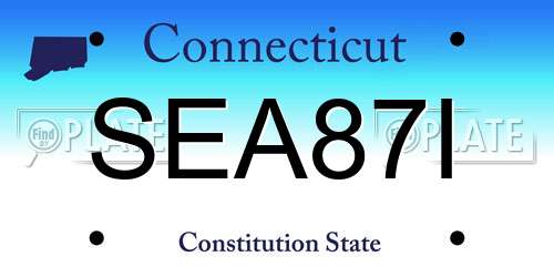 SEA87I Connecticut License Plate