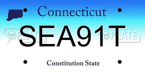 SEA91T Connecticut License Plate
