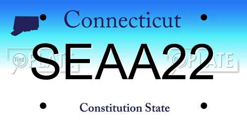 SEAA22 Connecticut License Plate