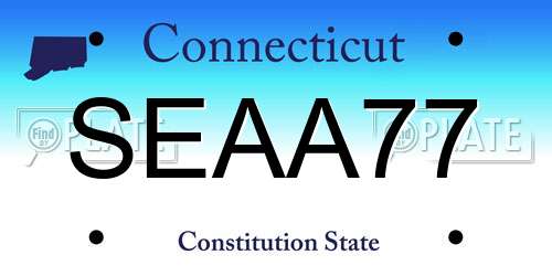 SEAA77 Connecticut License Plate