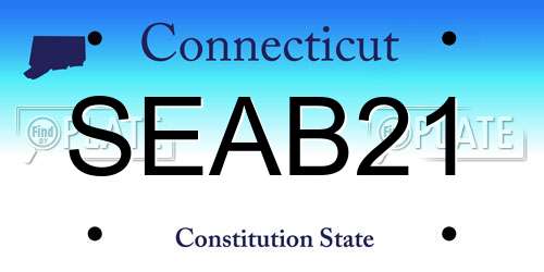 SEAB21 Connecticut License Plate