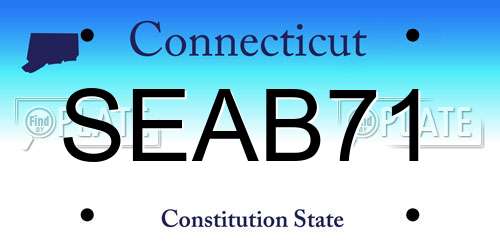 SEAB71 Connecticut License Plate