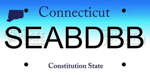 SEABDBB Connecticut License Plate
