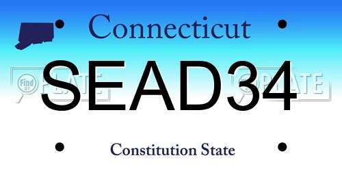 SEAD34 Connecticut License Plate