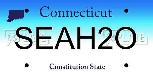SEAH2O Connecticut License Plate