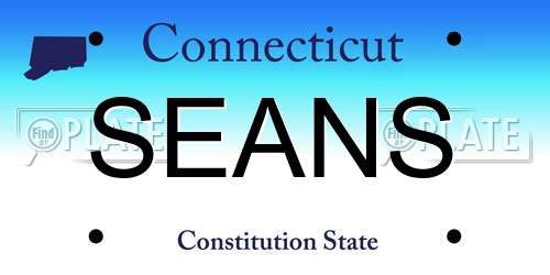 SEANS Connecticut License Plate
